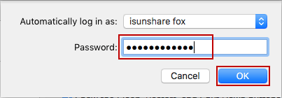 confirm the automatic login user password