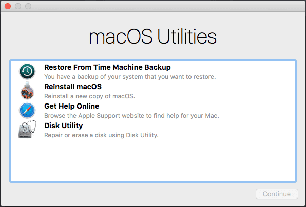 mac boots to os x utilities