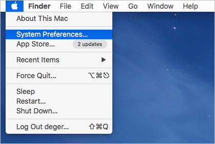 open system preferences on mac