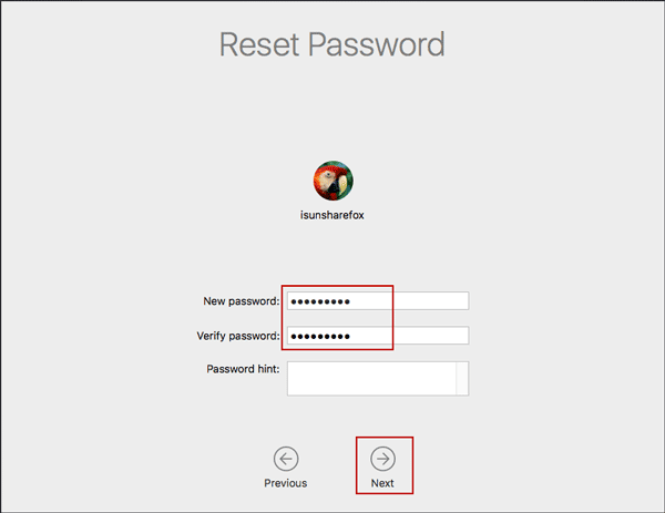 reset mac password with built-in password recovery utility