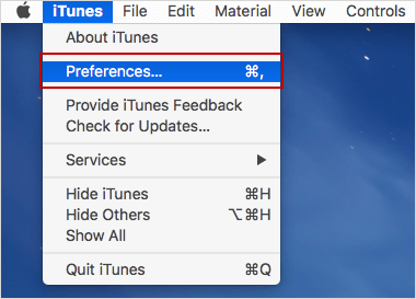 open itunes preferences on mac