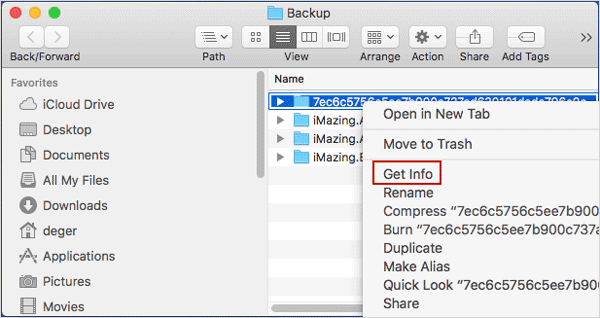 successfully show specified itunes backup on mac