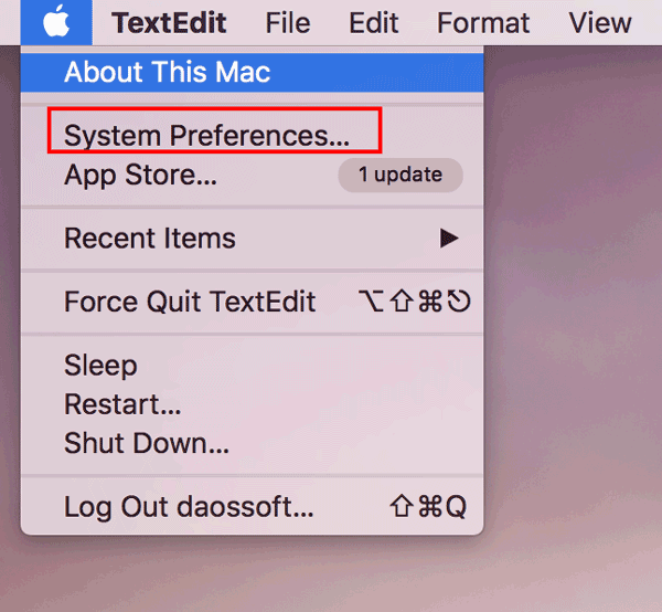 apple system preference