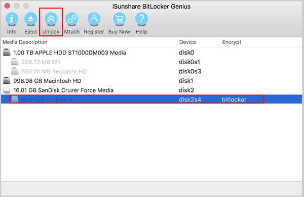 unlock bitlocker drive on mac