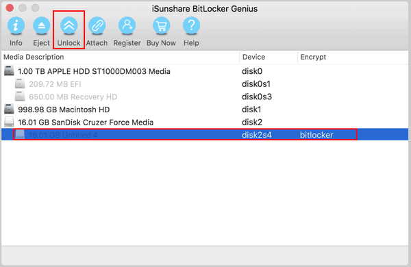 déverrouiller le lecteur bitlocker sur mac