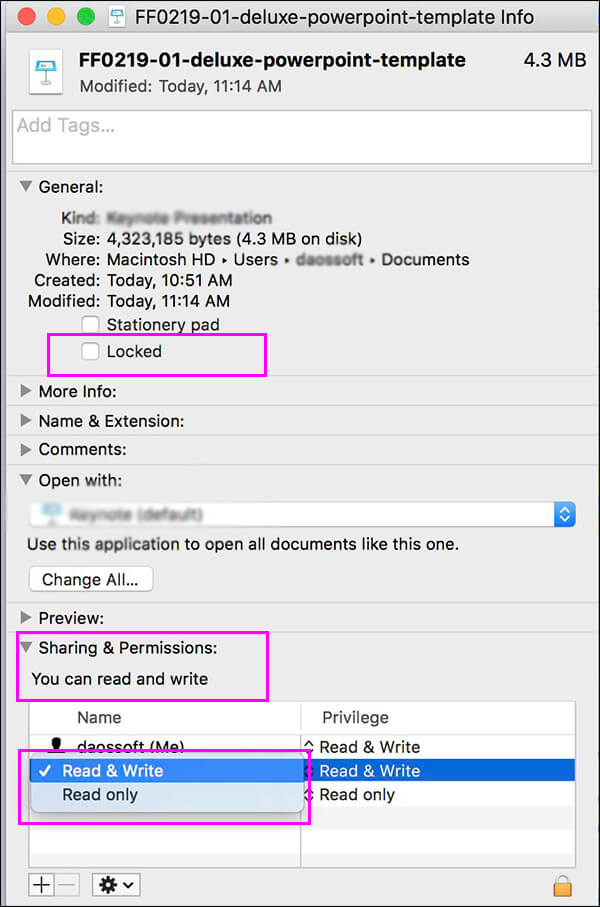  turn off read only in PowerPoint on MacOS
