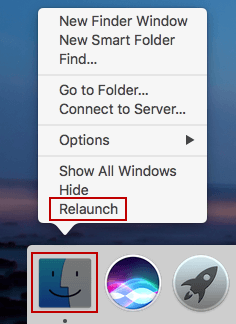 relauch finder after running command