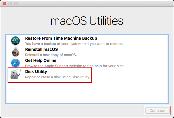run disk utility in mac recovery mode