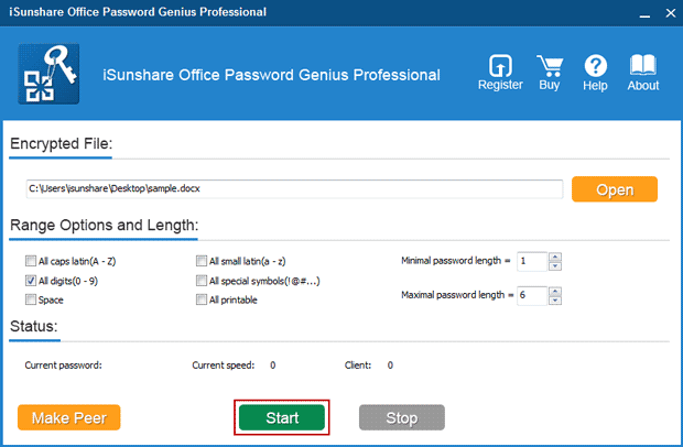 start office password genius professional