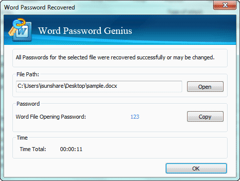 recover docx password with word password genius