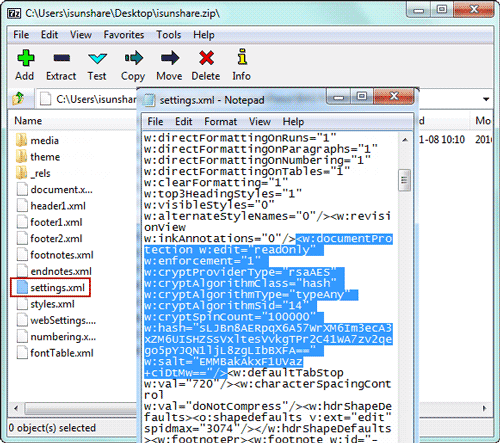 remove docx password by changing settings