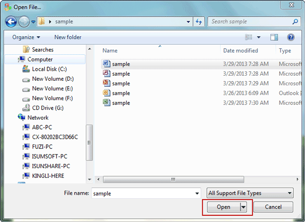 Öffnen und importieren Sie eine verschlüsselte Office-Datei