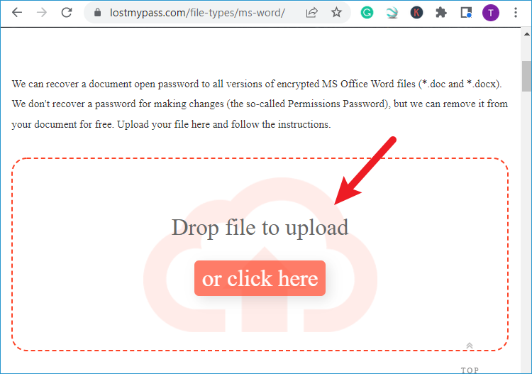 drop file to upload