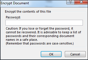 type encrypt document password in word 2016