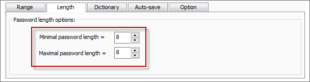 password length options