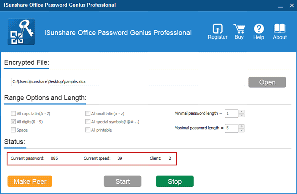 office password recovery progress