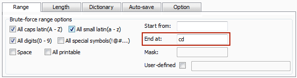 set password ending parameters