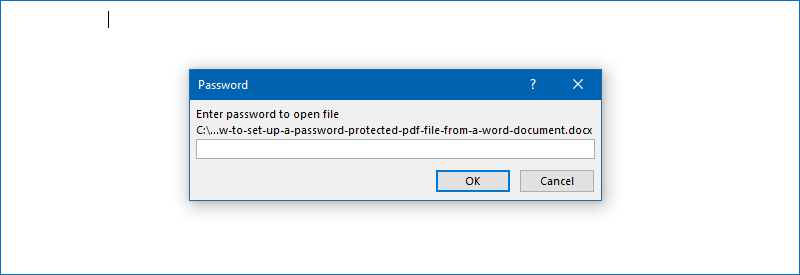 enter password to open the file