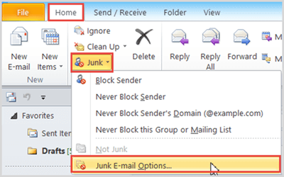 junk email options