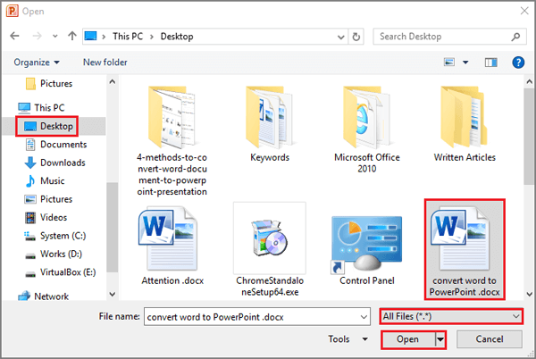 convert word doc to powerpoint 2010