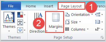 click on page layout margins