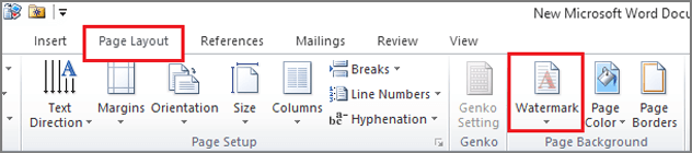 go to page layout and watermark