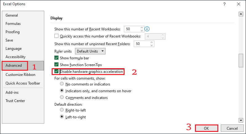 disable hardware graphics acceleration