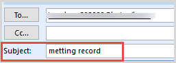 add note to outlook email suject 2007
