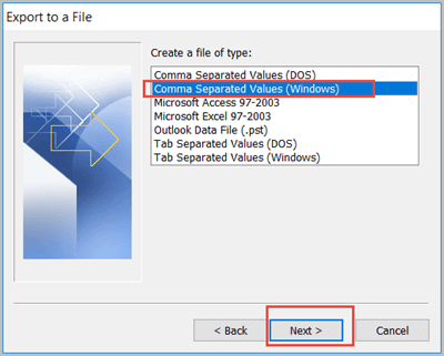 create comma separated values outlook 2013