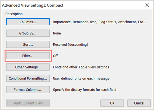 advanced view settings compact