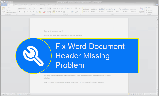 fix Word document header missing problem
