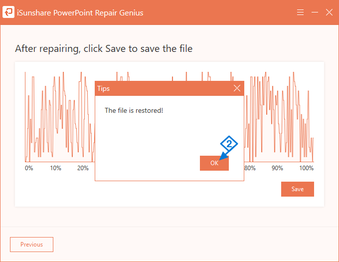 the pptx file is restored