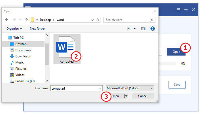 add corrupted word file