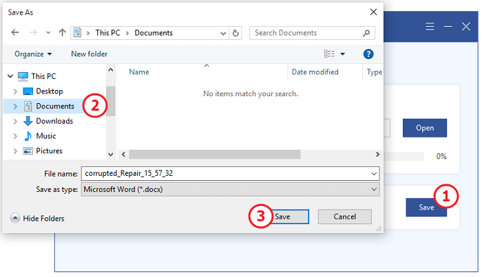 save repaired word file