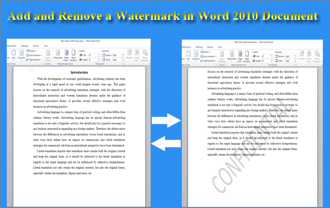 add and remove a watermark in word 2010