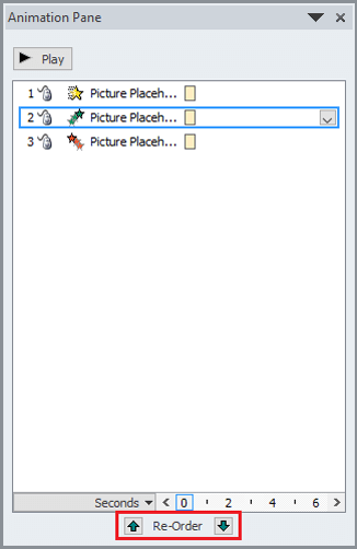 reorder the animation effects