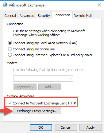 connect to Microsoft exchange using http