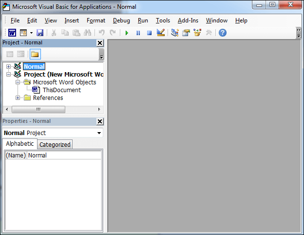 open vba in word