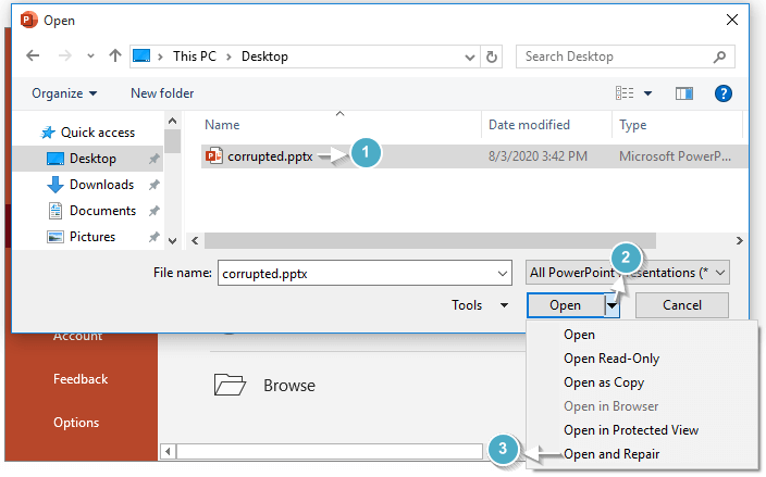 open and repair ppt files
