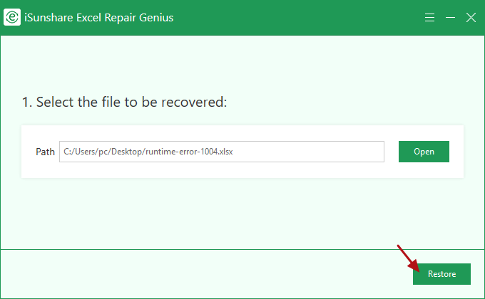repair runtime error 1004 excel file