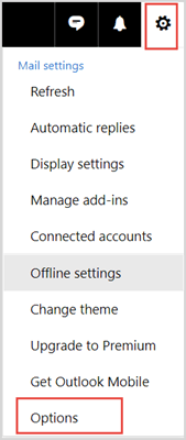 setup outlook webpage rules