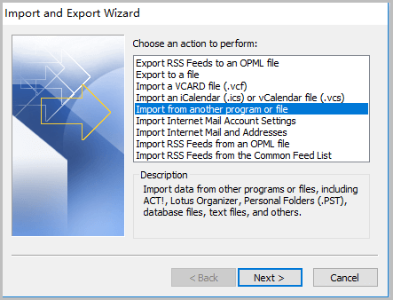import from another program or file