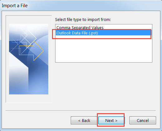 import outlook data file