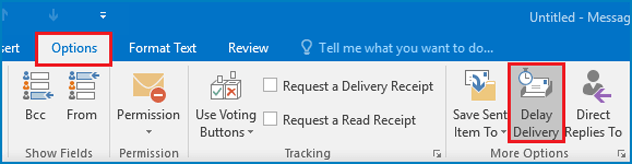 go to options and delay delivery