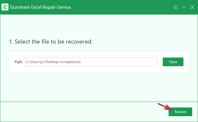 restore added xlsx files