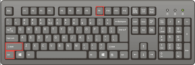 press ctrl shift f9 at same time