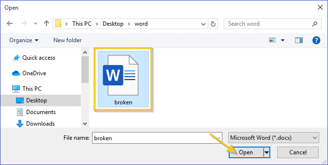 add broken word file