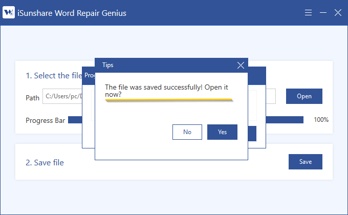 open saved word file