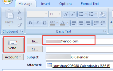 send outlook 2007 calendar