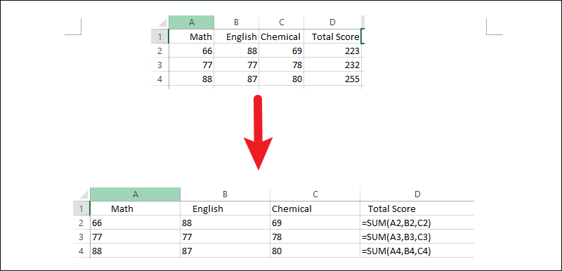 display formulas and results